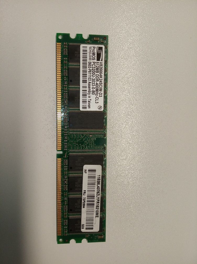 Memórias RAM DDR 512 Mb e 1 Gb