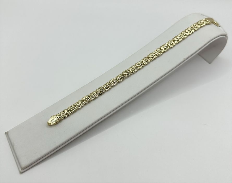 Złota Damska Bransoletka Splot Królewski Pr.585 NOWA !!!