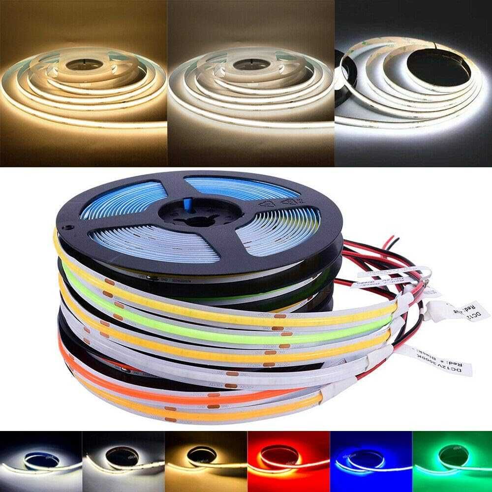 LED стрічка COB 12/24В 12Вт/м 3000K/4000K/6000K/RGB колір на вибір 5м