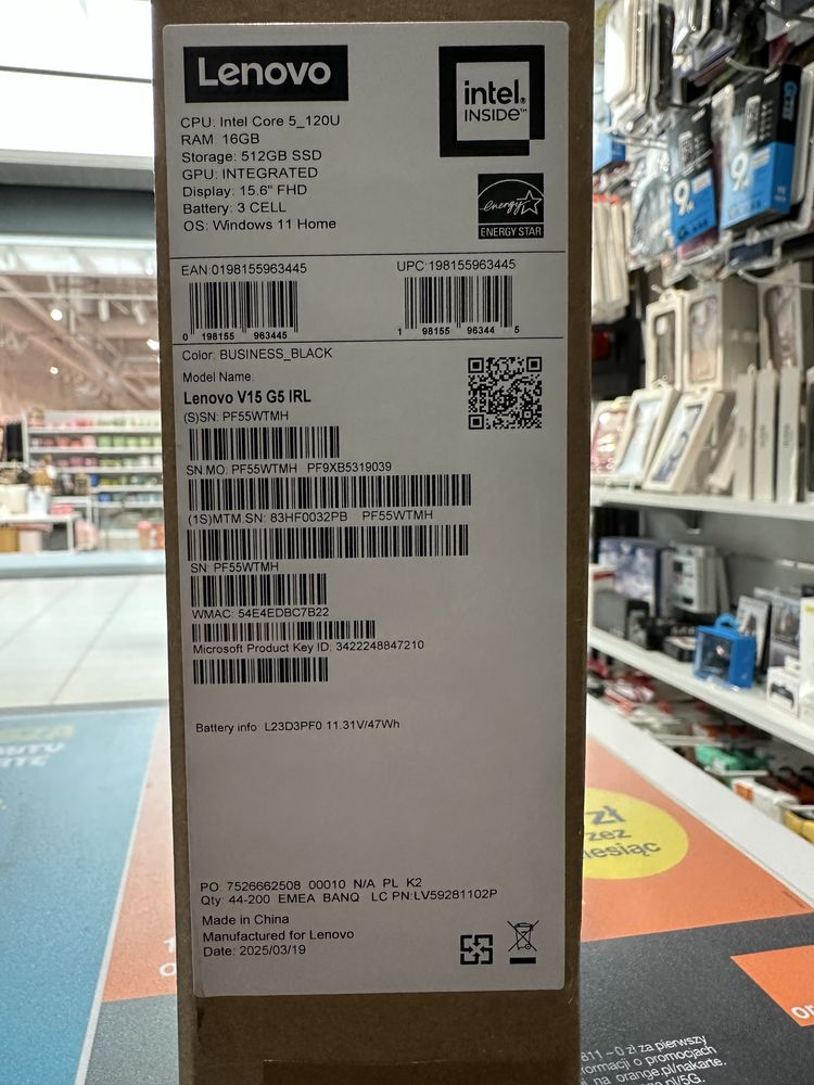 Lenovo V15 G6 IRL nowy zapakowany gwarancja