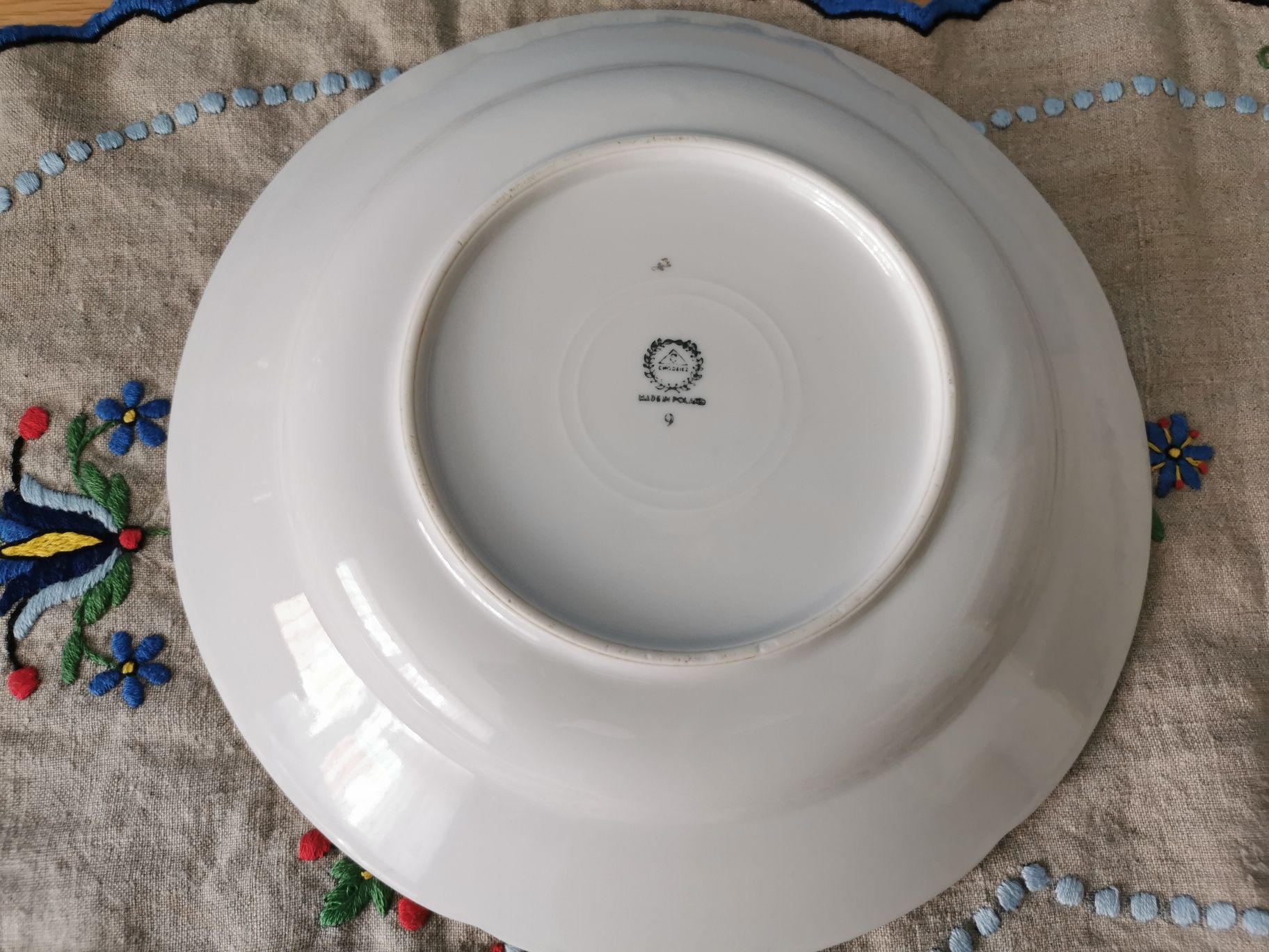 Talerz głęboki porcelana Chodzież PRL kwiatki fason Szczecin