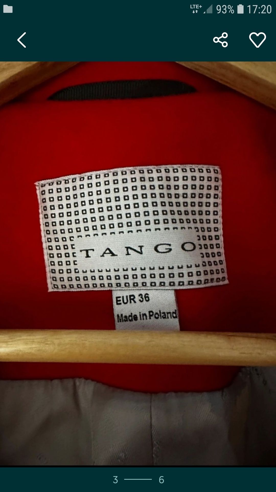 Nowy elegancki plaszcz Tango 36 S