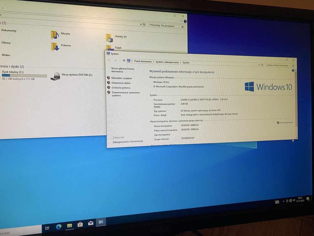 Komputer i5  dysk SSD Windows 10 Pro