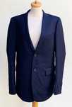 Garnitur Granatowy Dressmann Slim Fit 36/30 50R Wełna Wełniany