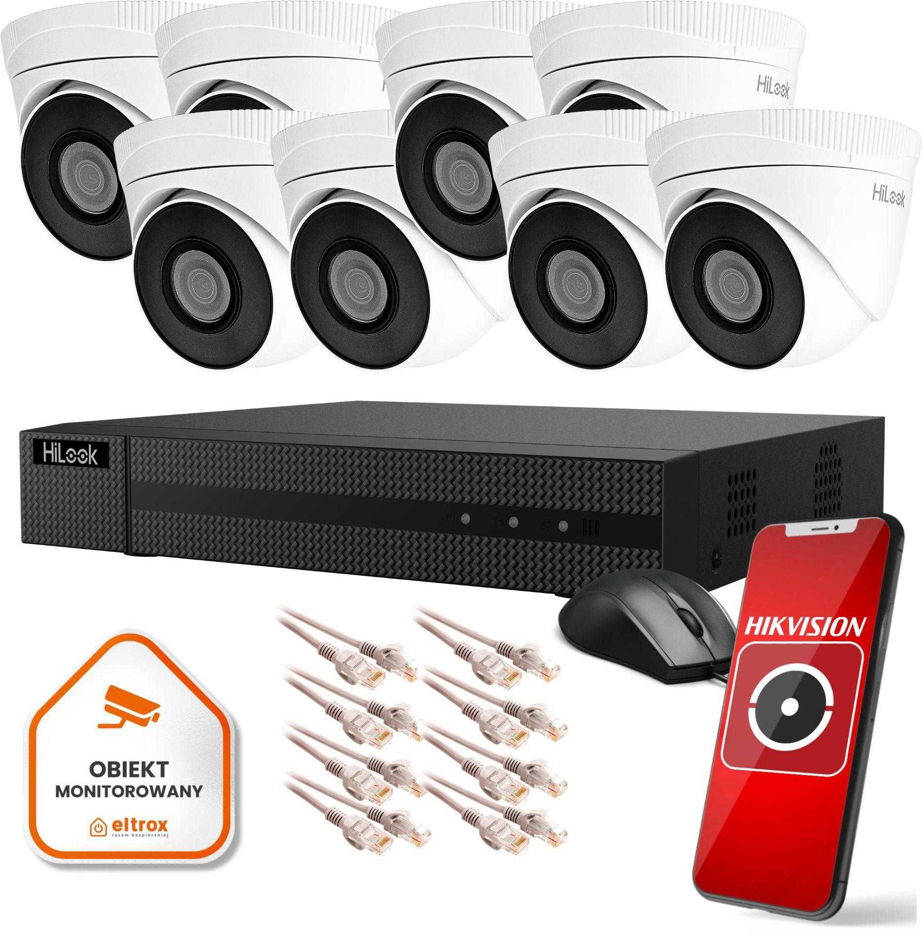 System Monitoringu IP sklepu NVR 8 kamer 5MP IR 30M Eltrox Opole