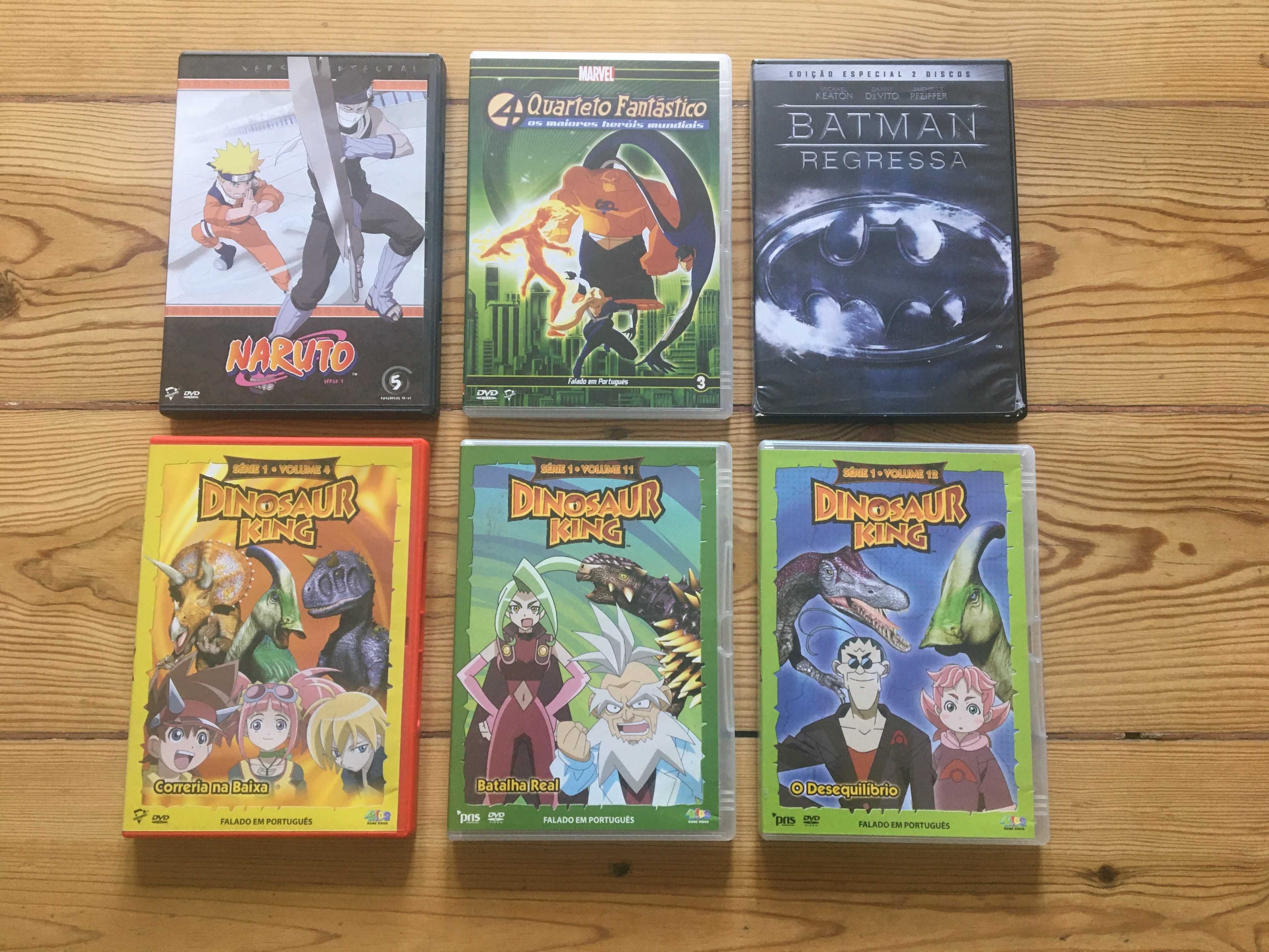 DVDs Marvel Disney Naruto Thor Dinossaur King rei Salomão