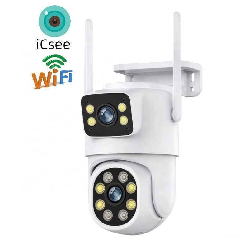 Двойная уличная камера видеонаблюдения Icsee WIFI поворотная