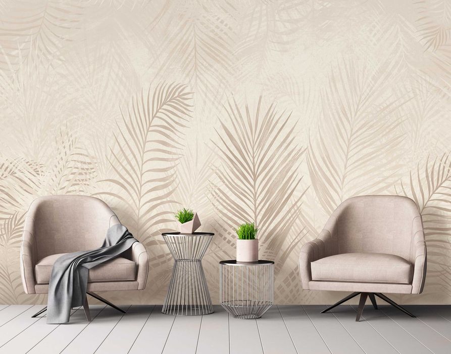 Fototapeta Liście Beż Boho Do Pokoju Na Twój Rozmiar + KLEJ