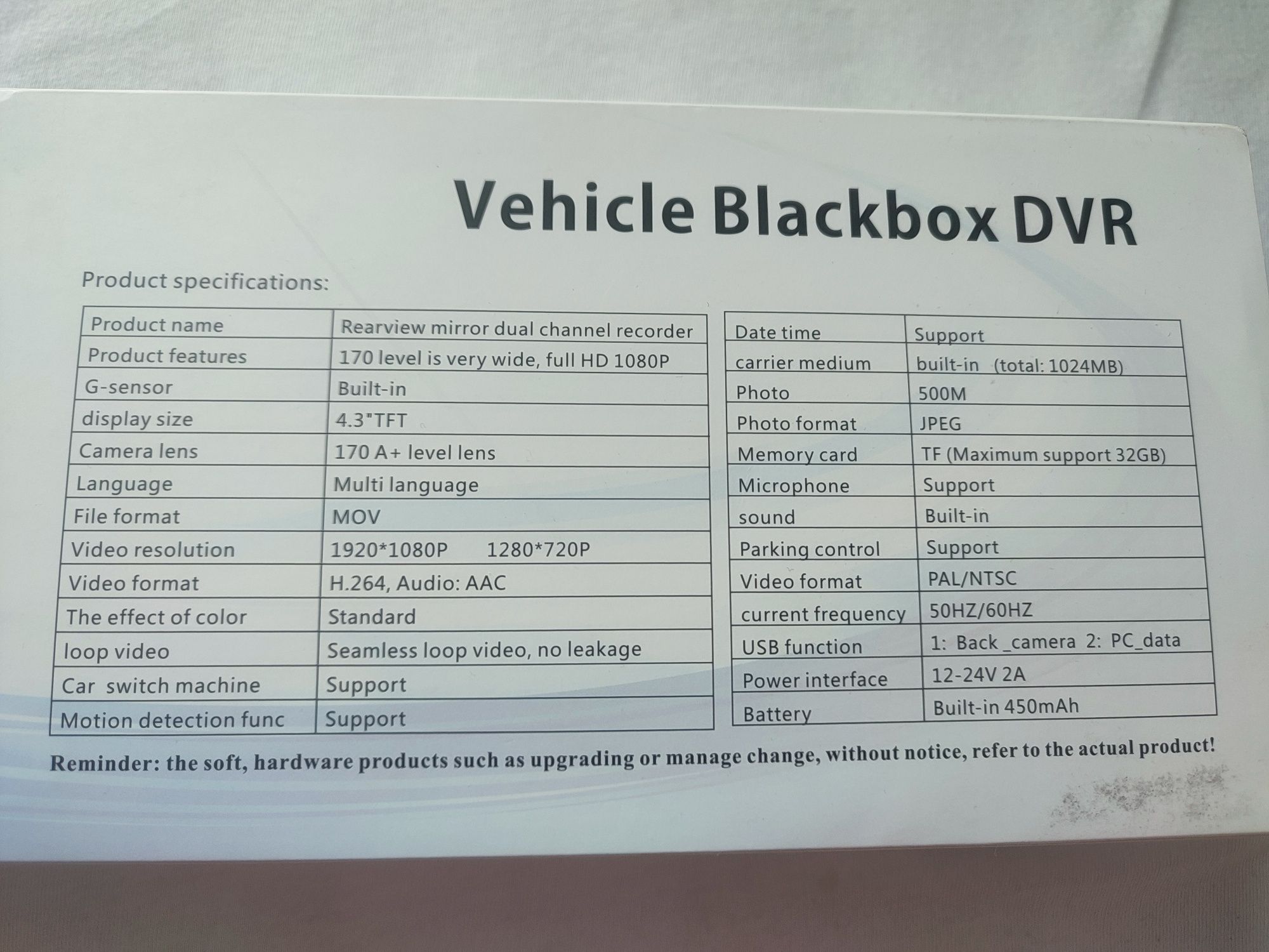 Wideorejestrator Vehicle Blackbox DVR  NOWE