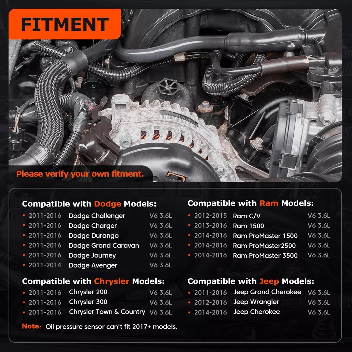 Теплообмінник 3.6L Dodge Jeep Chrysler Ram