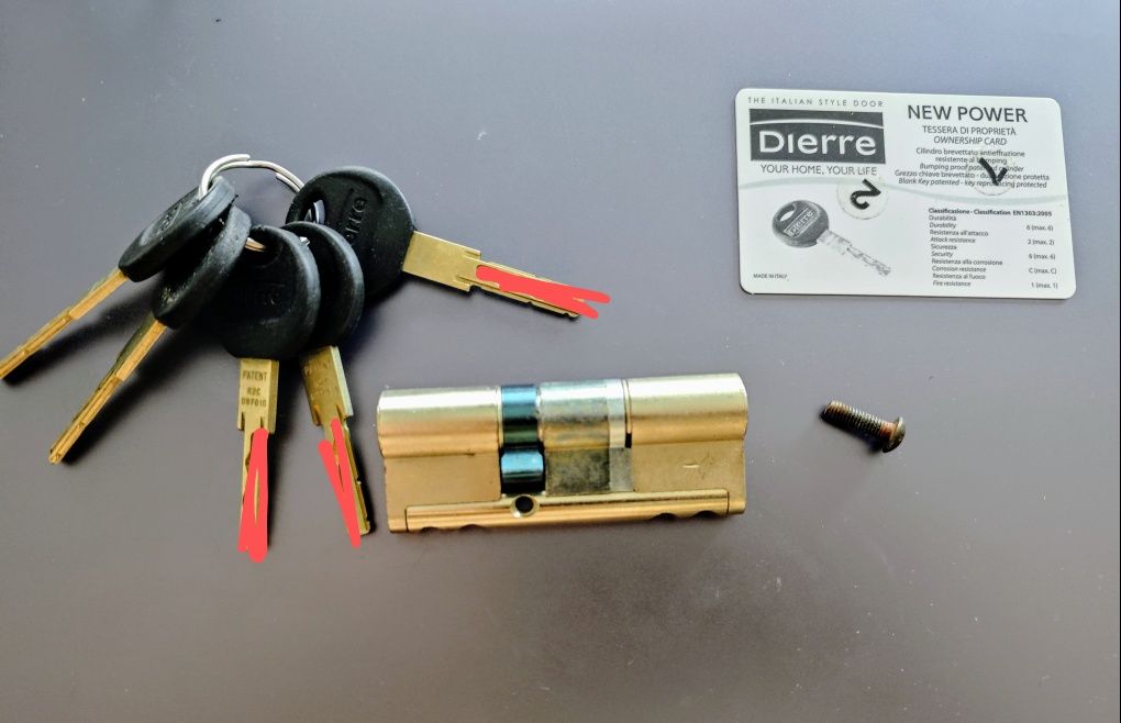 Cilindro DIERRE New Power (30x50mm) + 5 chaves