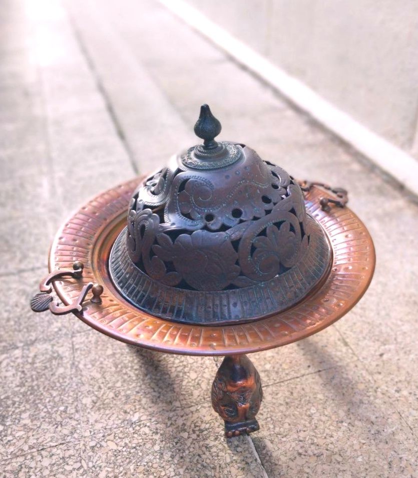 Braseira em cobre/lareira/incensário/copper incense burner