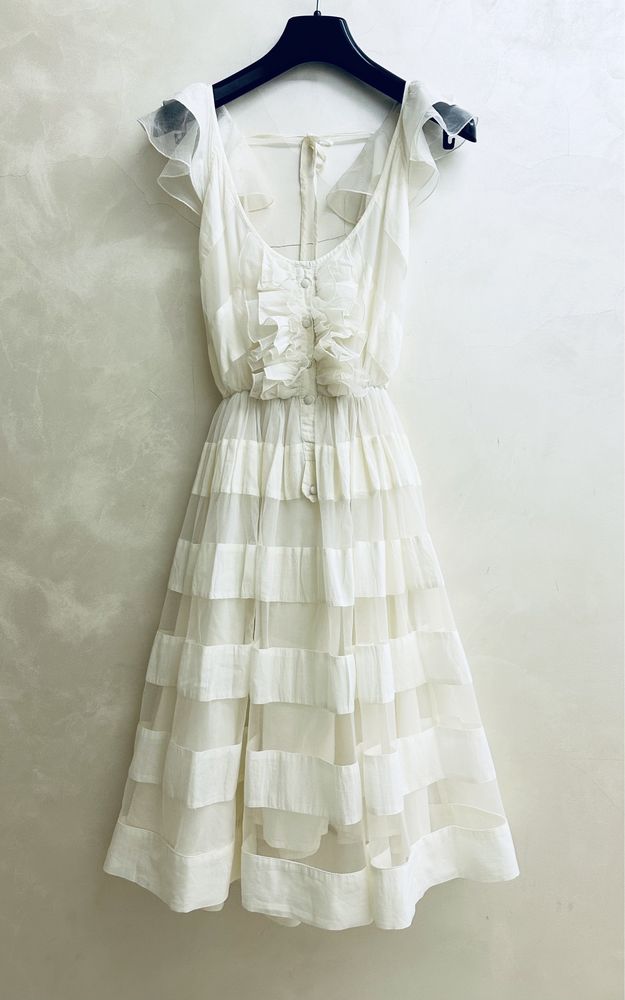 Сарафан білий DIABLESS з відкритою спиною платье круизное хлопковое XS