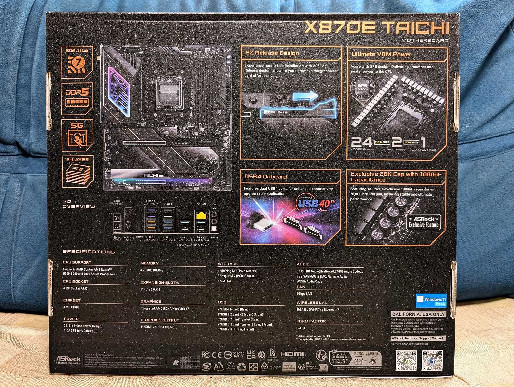 Материнська плата ASRock X870E TAICHI AM5 amd ryzen Нова