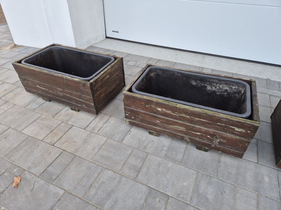 Donice tarasowe drewniane