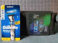 Dove zestaw upominkowy + Gillette Mach 3 Turbo,