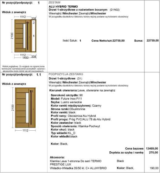 Drzwi zewnętrzne Wikęd ALU HYBRID THERMO