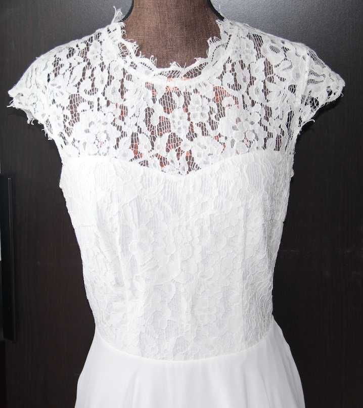 sukienka suknia ślubna koronka koronkowa xs s 34 36 biała