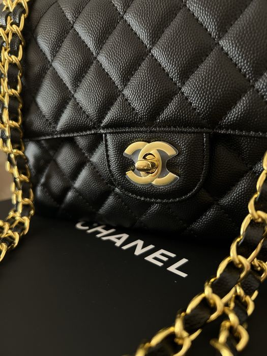 Сумка CHANEL  Double Flap Bag Caviar Medium Gold