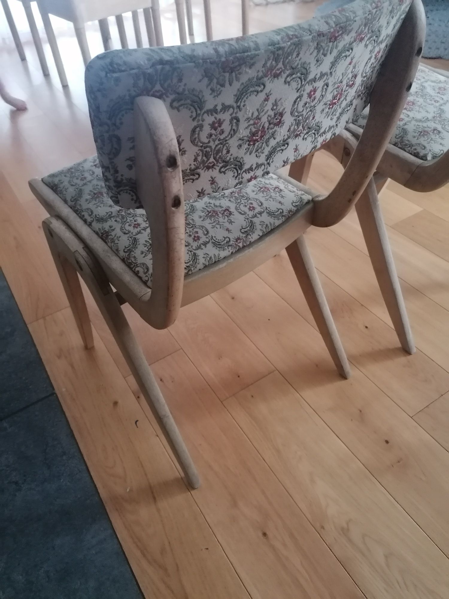 Dwa krzesła PRL vintage art deco oryginał