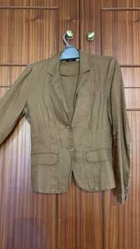 Blazer linho camel La Redoute