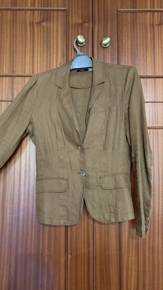 Blazer linho camel La Redoute