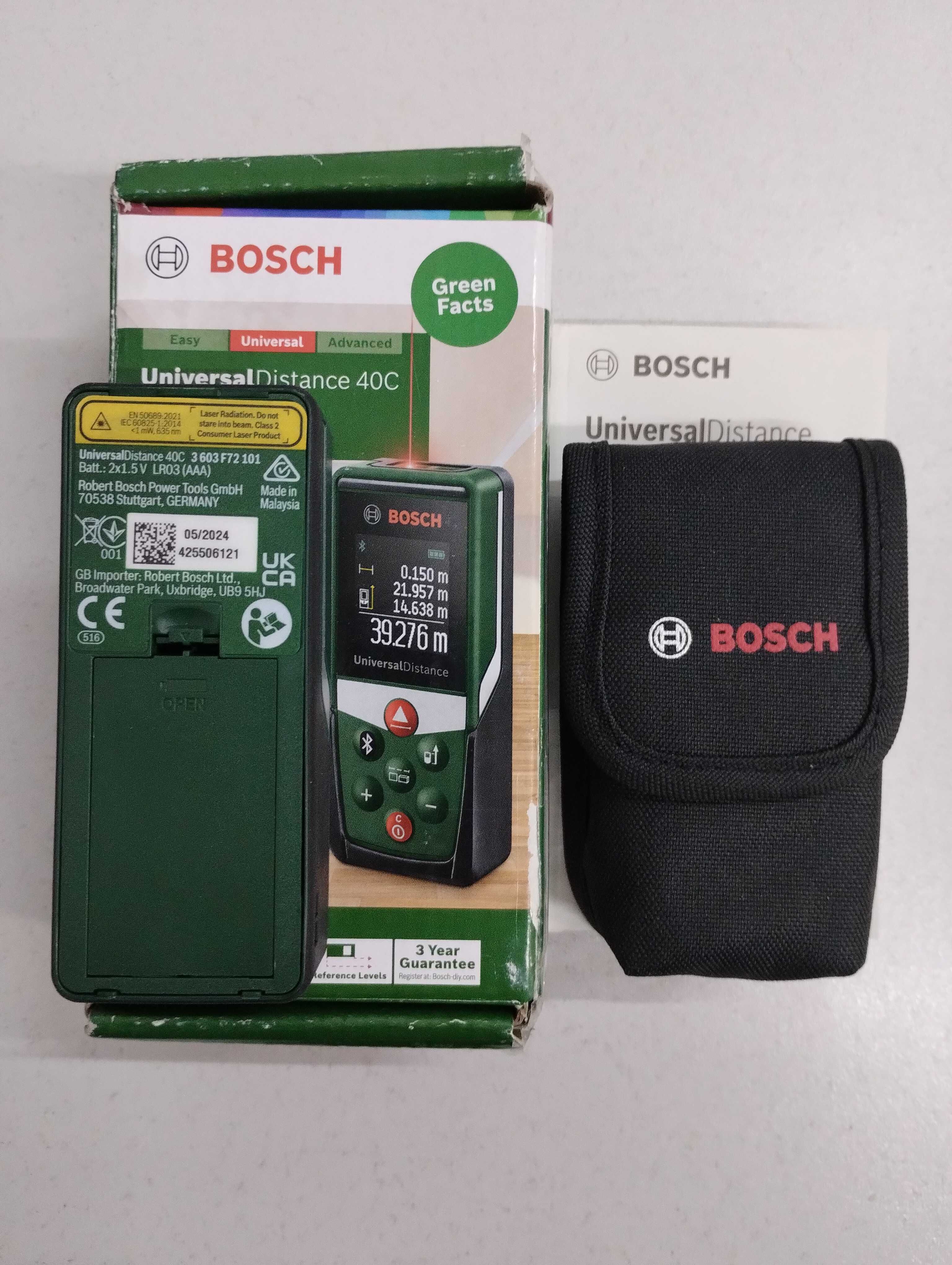 Лазерный дальномер,рулетка Bosch Universal Distance PLR 40 c Bluetooth