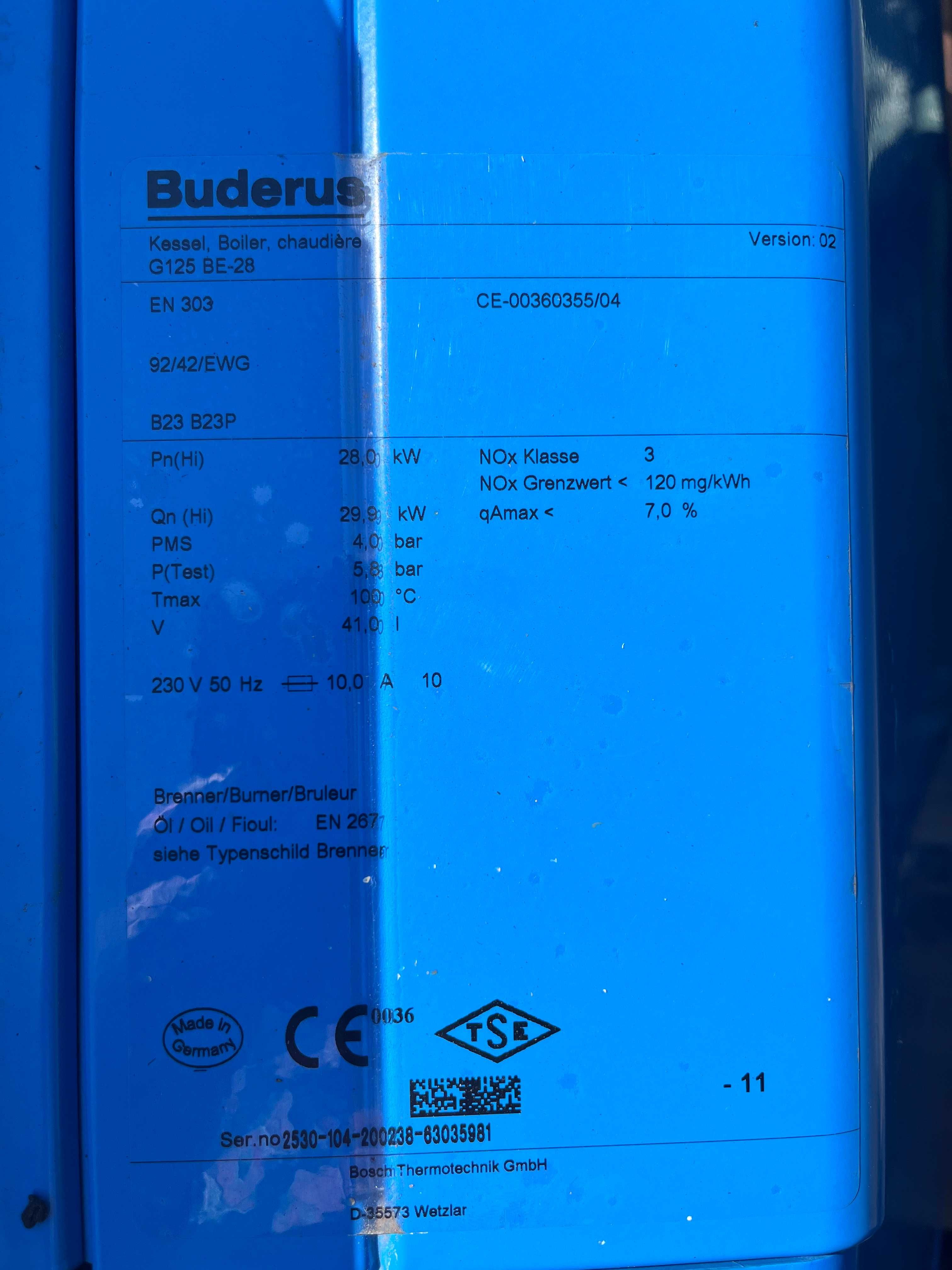 Piec na olej opałowy Buderus Logano G125