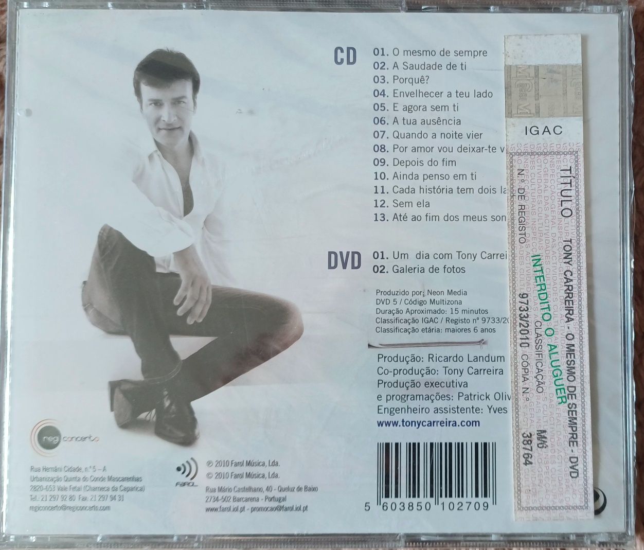 Tony Carreira CD Ainda plastificado