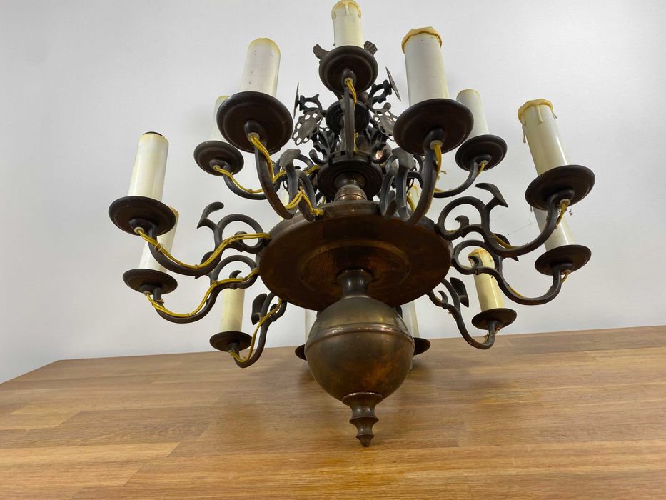 Używany, stylowy żyrandol „Księstwo Warszawskie” – 15 punktowy