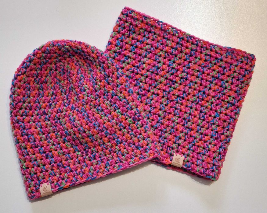 czapka beanie handmade na szydełku