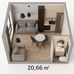Смарт квартира 20,66 м² Теремки 2 новобудова! АКЦІЯ!