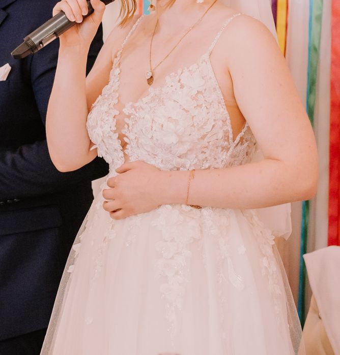 Suknia ślubna kwiaty 3D