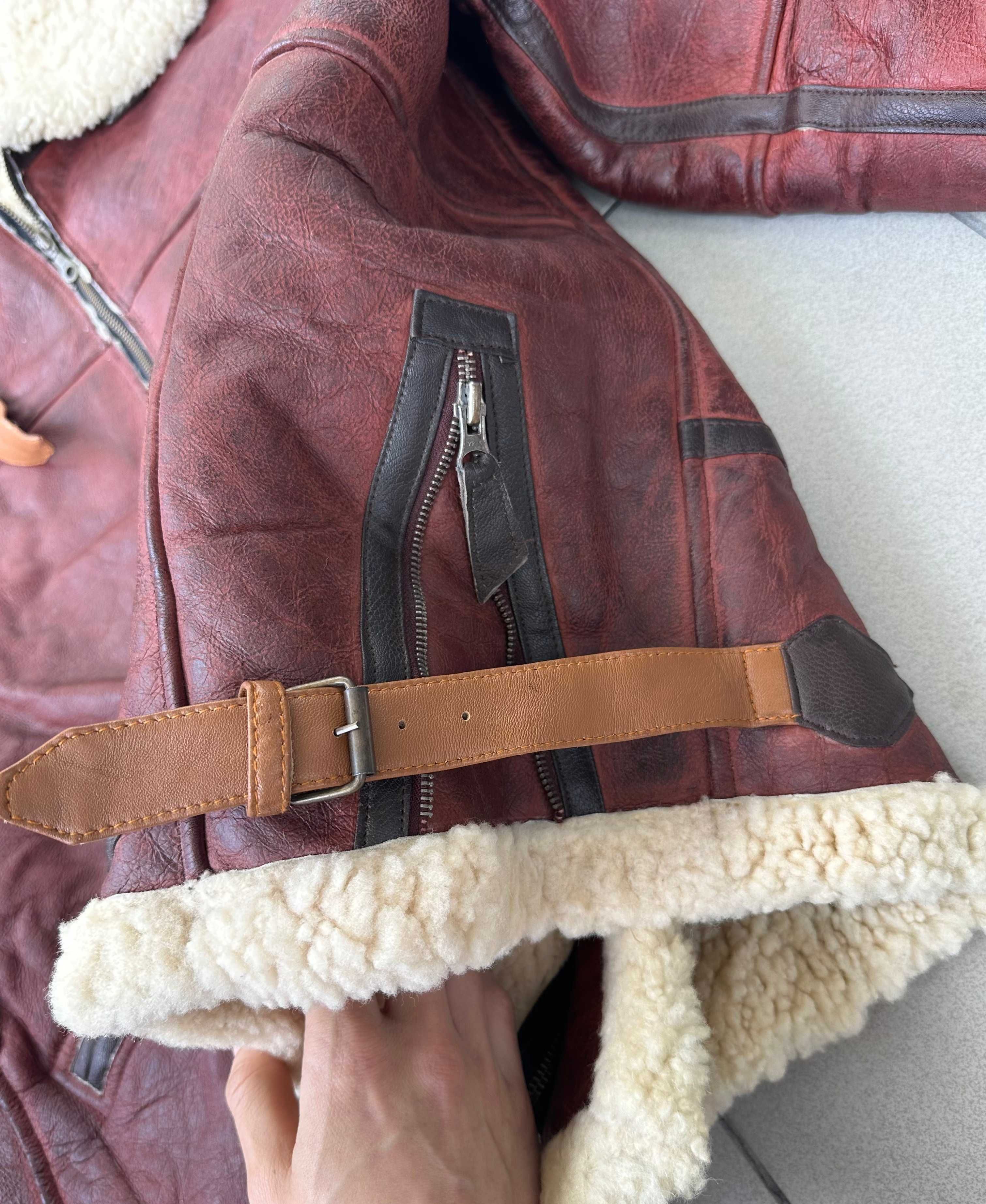 Kurtka skórzana kożuch pilotka Aviator Type B-2 baran r. XXL