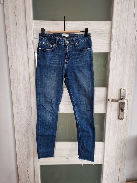 Spodnie jeansowe zara r.xs granatowe rurki premium jeans