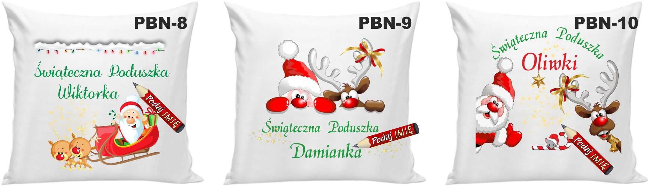 Poduszka z Imieniem Skrzat Święta Mikołaj Gwiazdka WZORY !