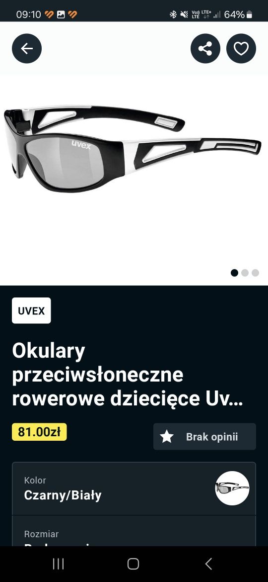 Okulary rowerowe dziecięce UVEX