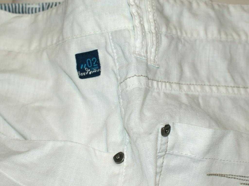 River Island 100% len lniane białe spodnie męskie  eco W36 L32 XL