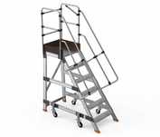 Drabina magazynowa podest jezdny HIGHER S-8705-Y 5 stopnie + podest