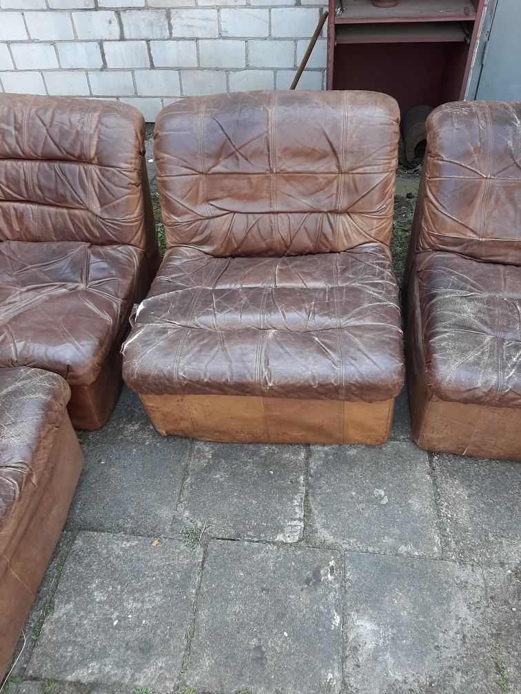 Skórzana sofa modułowa vintage