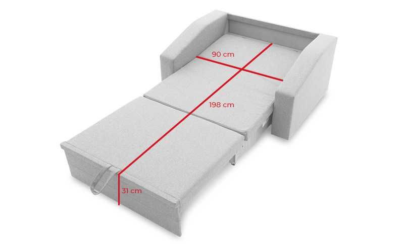 Fotel rozkładany 90cm / funkcja spania, kanapa, sofa / SZYBKA DOSTAWA