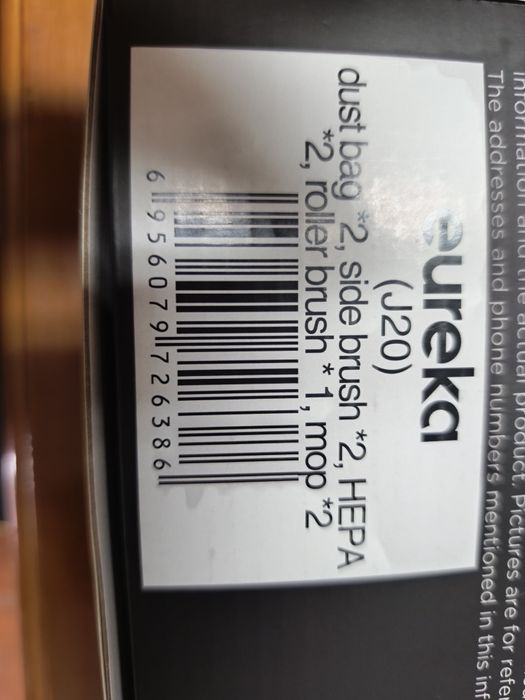 Acessórios do aspirador robô Eureka J20