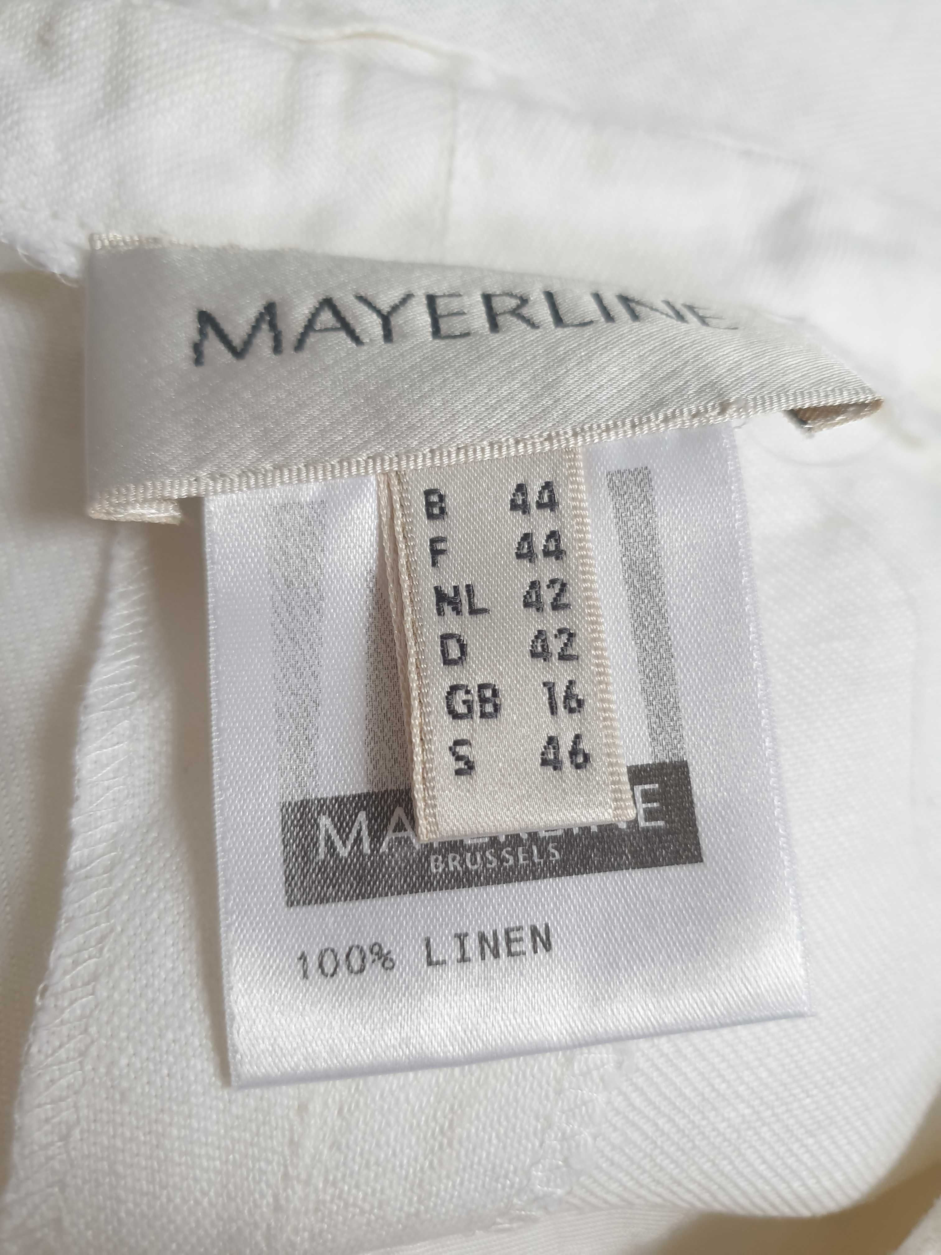 Lniane białe spodnie 100% len Mayerline 42 44 premium