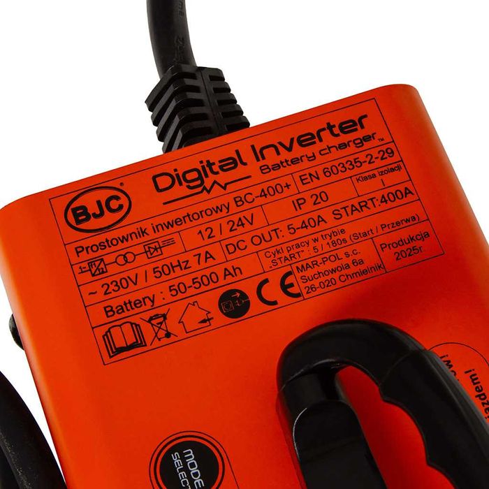 PROSTOWNIK z rozruchem samochodowy Inwerterowy 400A BJC 12/24V 50-800A