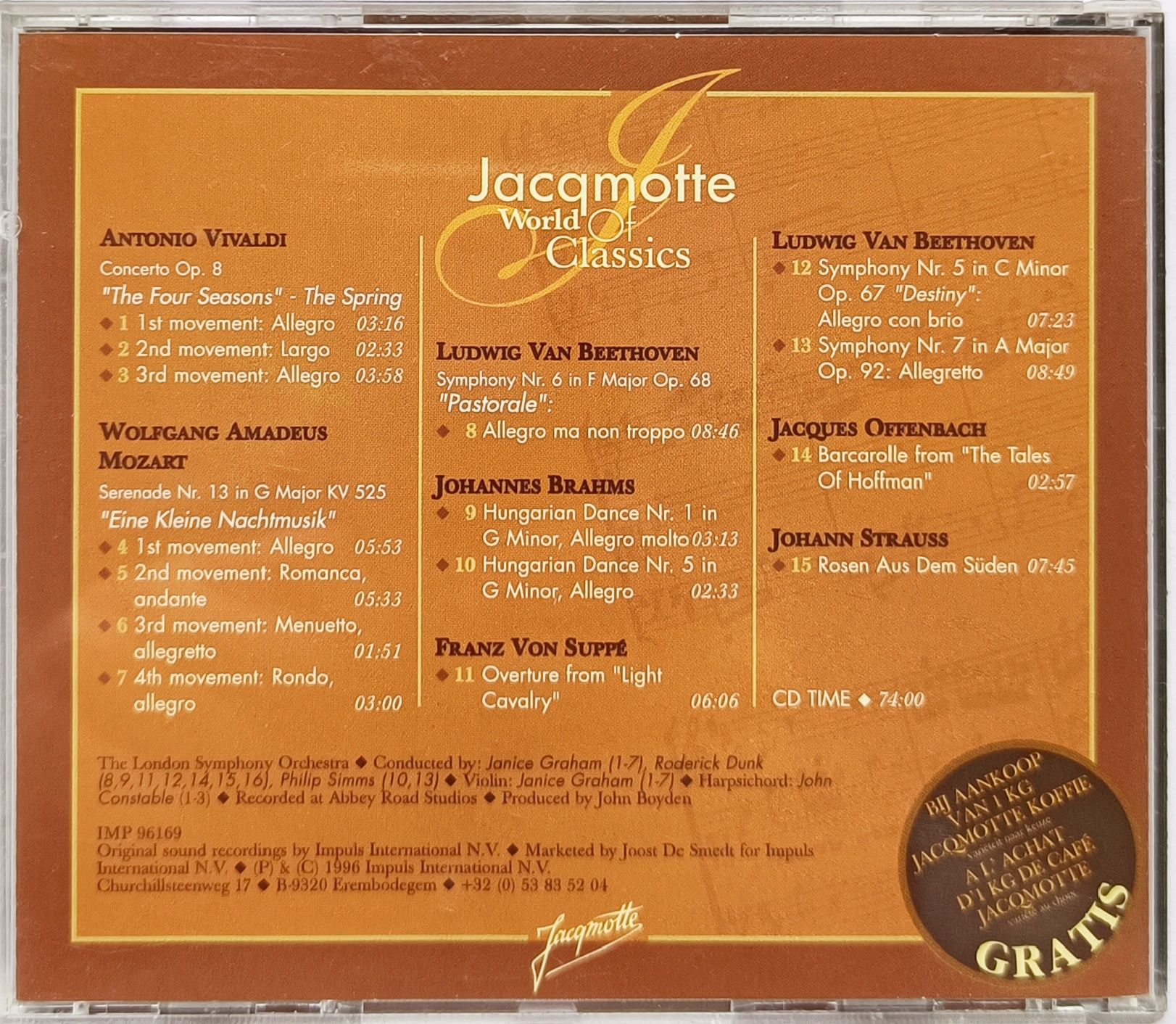 Jacqmotte World Of Classics A Taste Of Viennia Vivaldi Mozart Suppe