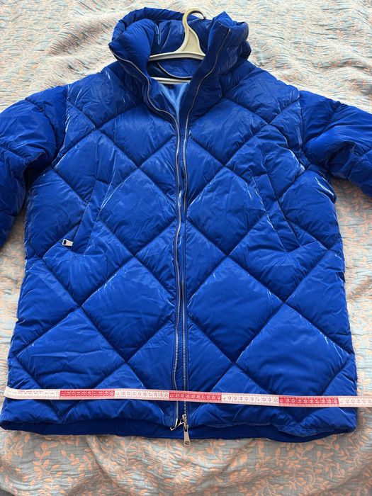 Подовжена зимова стьобана куртка пуховик