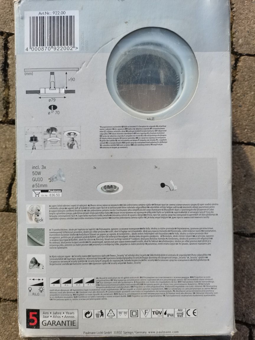 Oprawa halogenów 3 szt Paulmann Premium Line Halogen