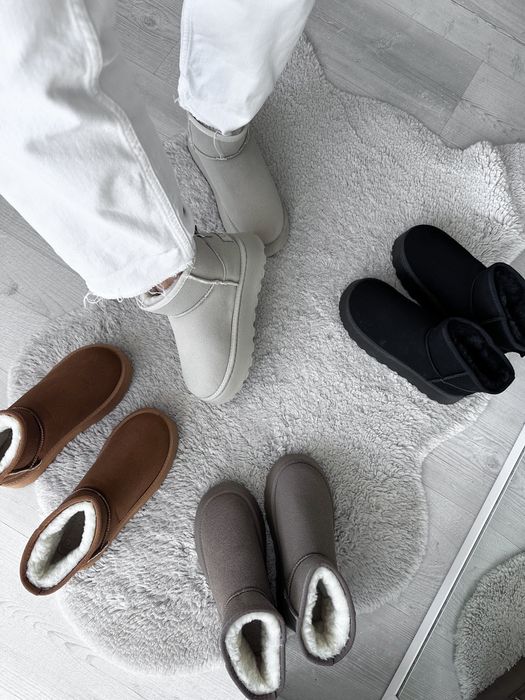 Замшеві чоботи угги ugg mini platform, уггі на платформі