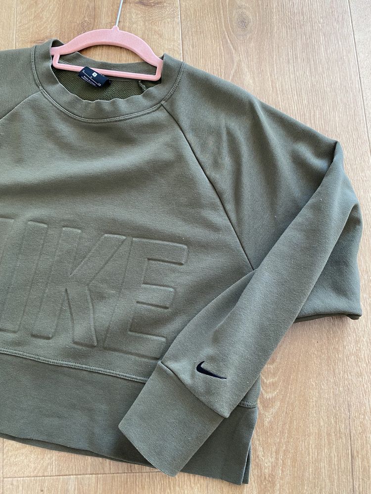 Nike khaki S bluza Dry-Fit Firest Green Cropped