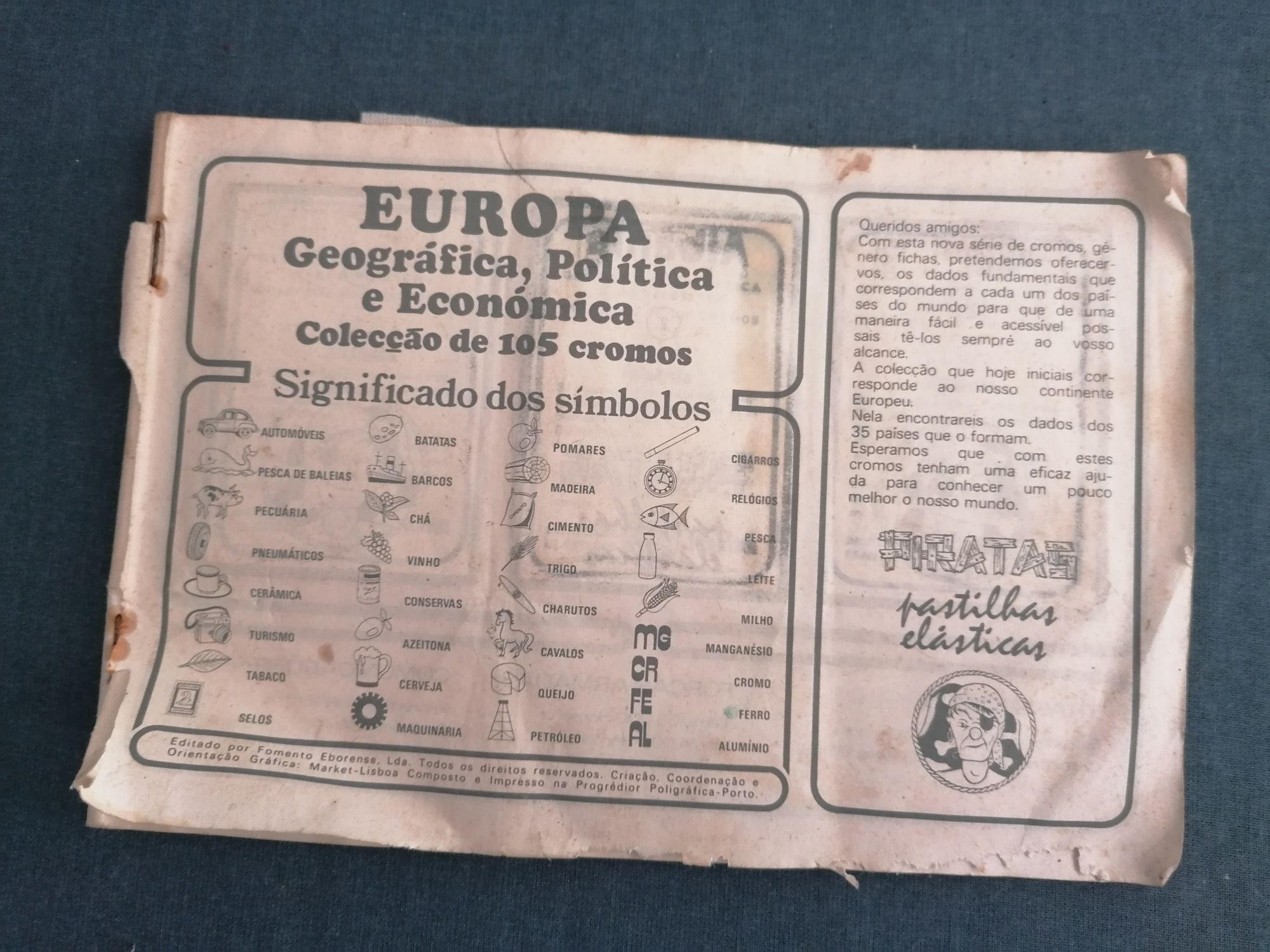 Caderneta Países Europa - com 50 anos